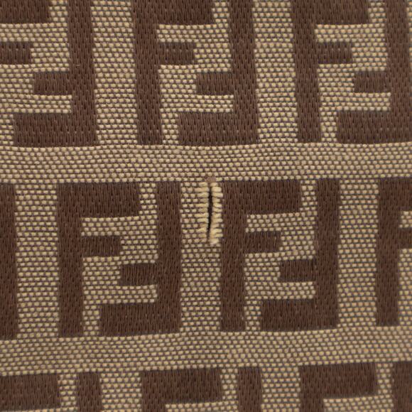 Fendi Zucchino FF Monogram Canvas Roll Open Top Tote Bag Brown VTG - Picture 9 of 14